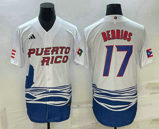 Mens Puerto Rico Baseball #17 Jose Berrios 2023 White World Baseball Classic Stitched Jerseys->2023 world baseball classic->MLB Jersey
